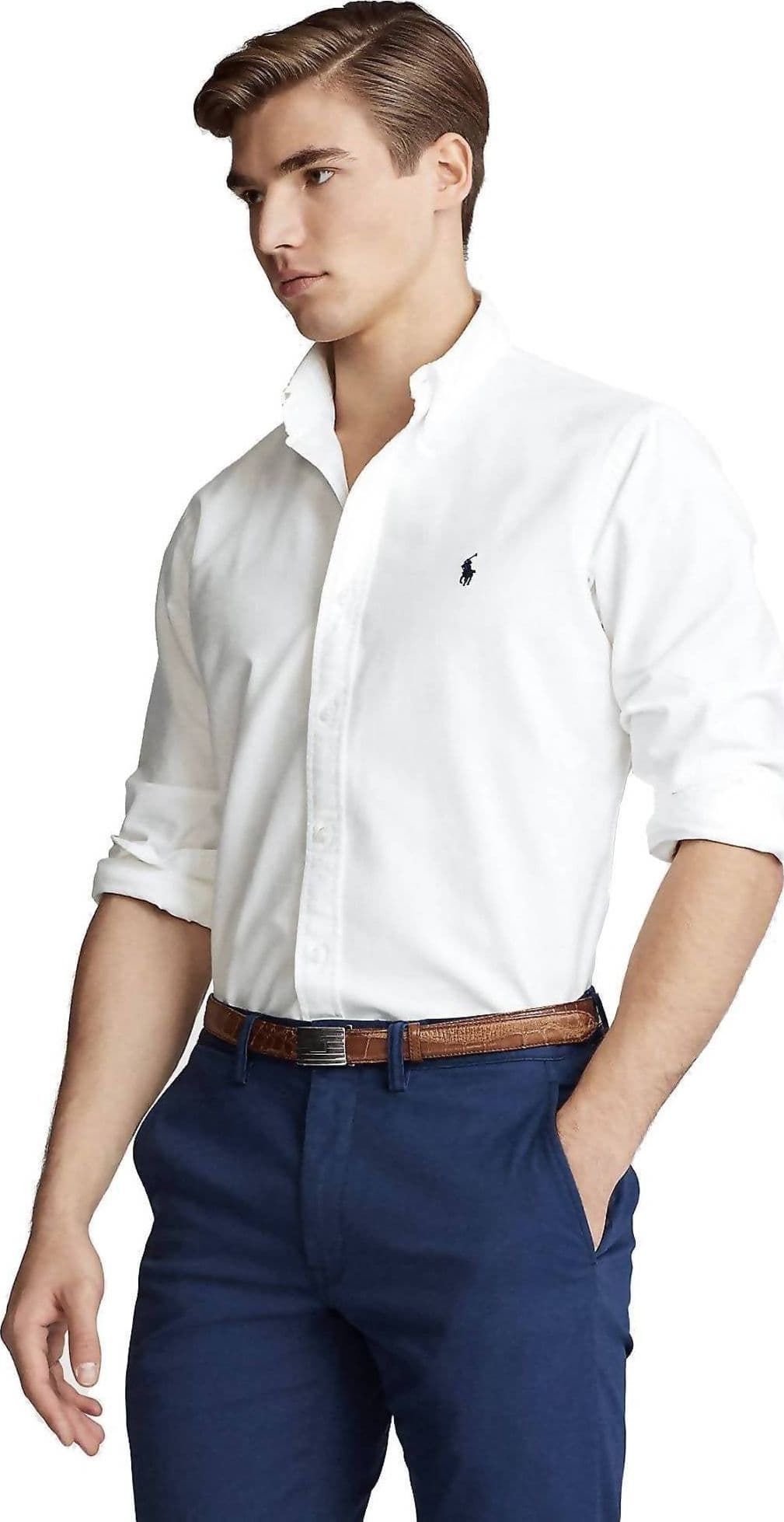 Ralph Lauren Camicia Uomo Button-down Tinta Unita Slim Fit Feather Weight Twill Camicia Polo Maniche Lunghe Pony Ricamato in Camicie casual Euforia - Bronte, commercioVirtuoso.it