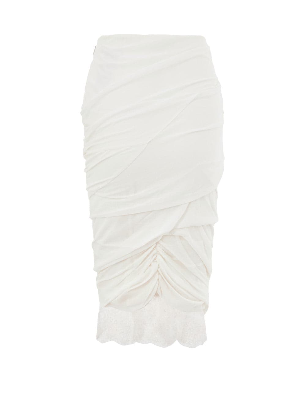 Tom Ford Gonna Drappeggiata Bianca con Dettaglio in Pizzo da donna in Berretti in maglia Drestige - Casamassima, commercioVirtuoso.it