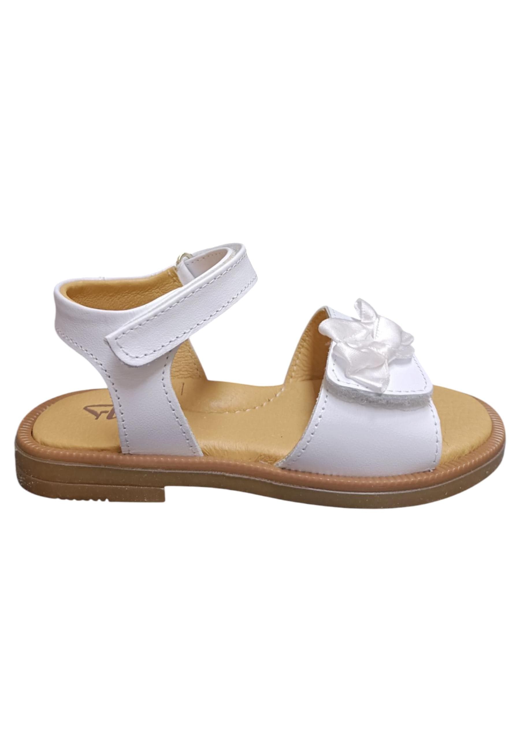 Sandalo bambina Platis Open Classic bianco pelle - Sandalo da passeggio con velcro - 6