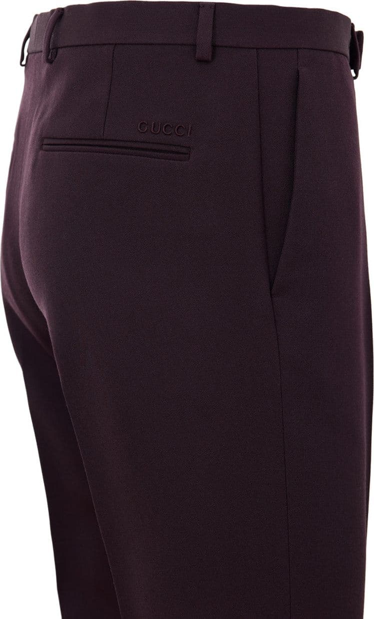 Gucci Pantalone Sartoriale Bordeaux con Ricamo Logo da uomo in Pantaloni Drestige - Casamassima, commercioVirtuoso.it