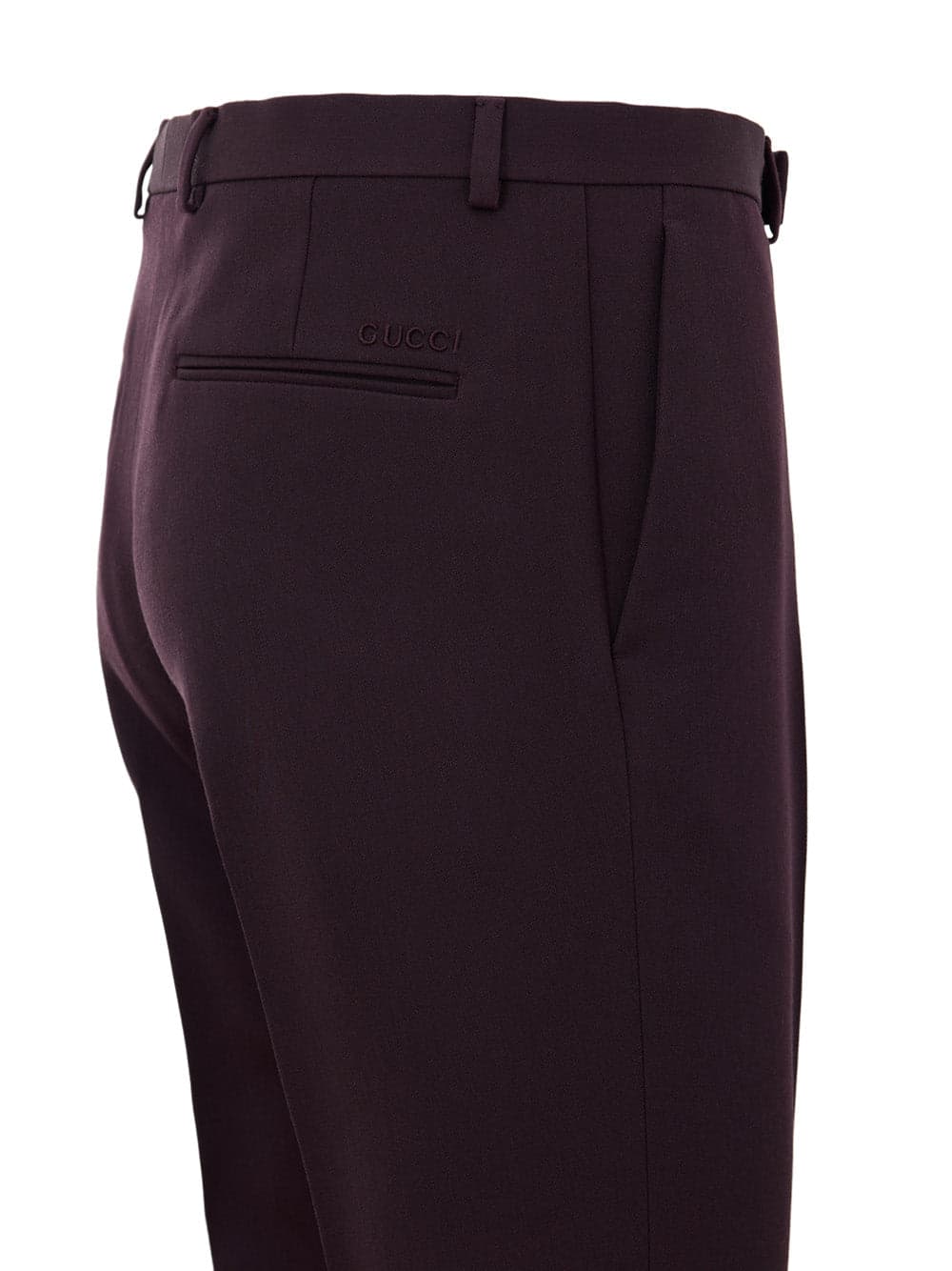 Gucci Pantalone Sartoriale Bordeaux con Ricamo Logo da uomo in Pantaloni Drestige - Casamassima, commercioVirtuoso.it