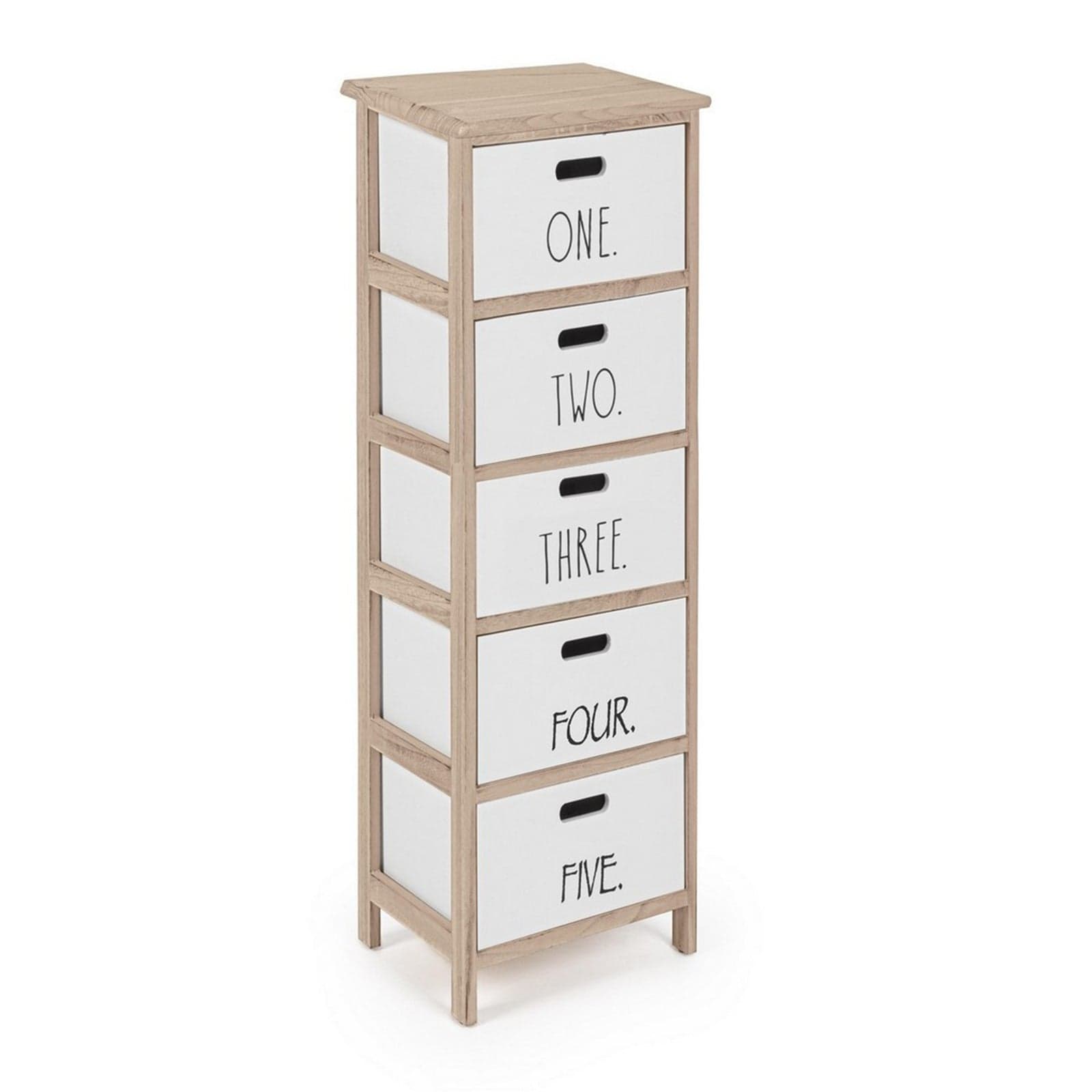Cassettiera "Numbers" per interno, con 5 Cassetti, 29 x 35 x 101 cm - 11