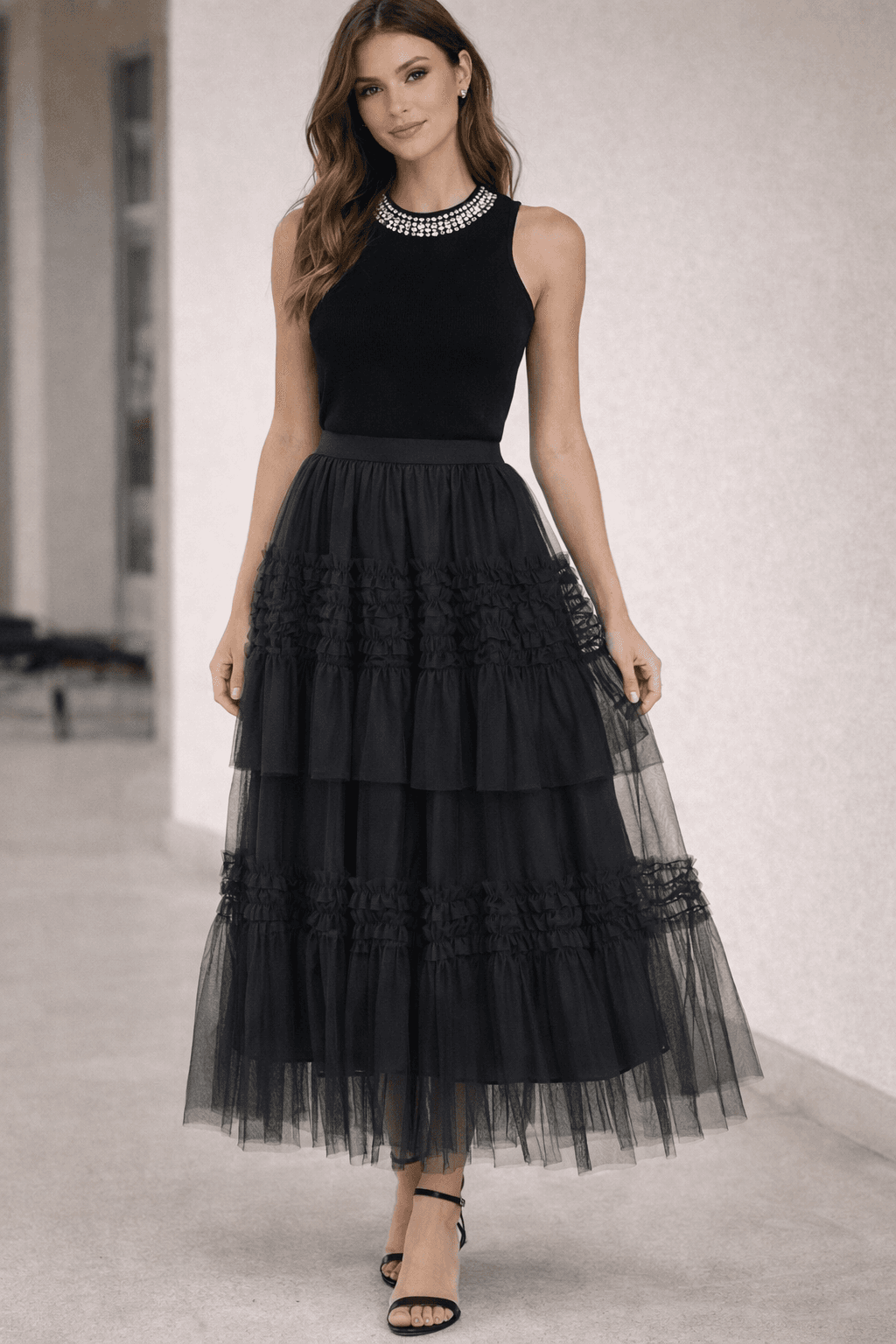 Gonna tulle a balze