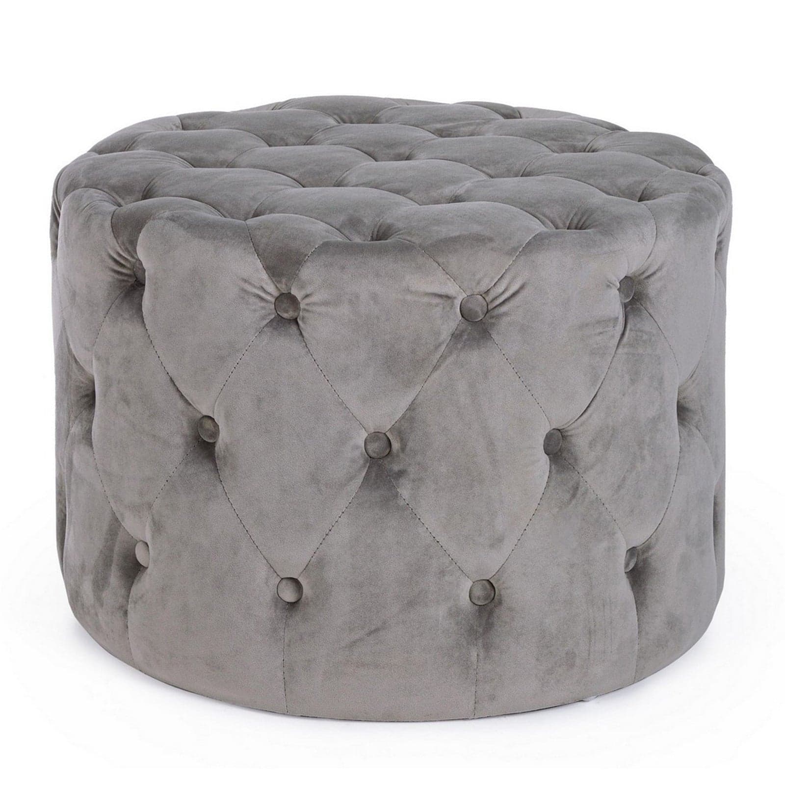 Poltrona Pouf "Lorella" per interno, con struttura in legno di pino e mdf da Ø60 x 42h cm - 15