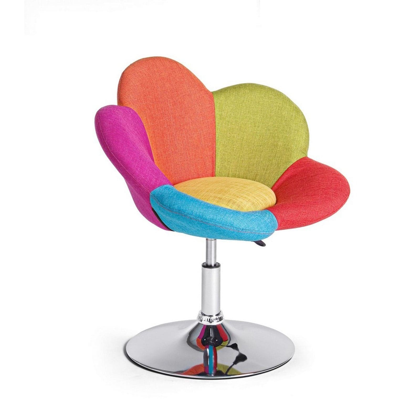 Poltrona "Fleur" per interno multicolor, Base Struttura in Acciaio Cromato - 15