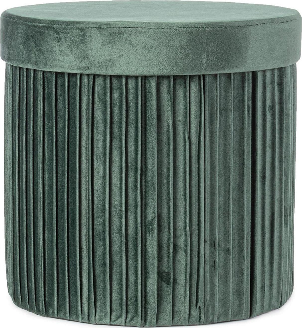 Poltrona Pouf "Jocelyn" per interno, con struttura in mdf – Rotondo, Verde – Bizzotto Homemotion