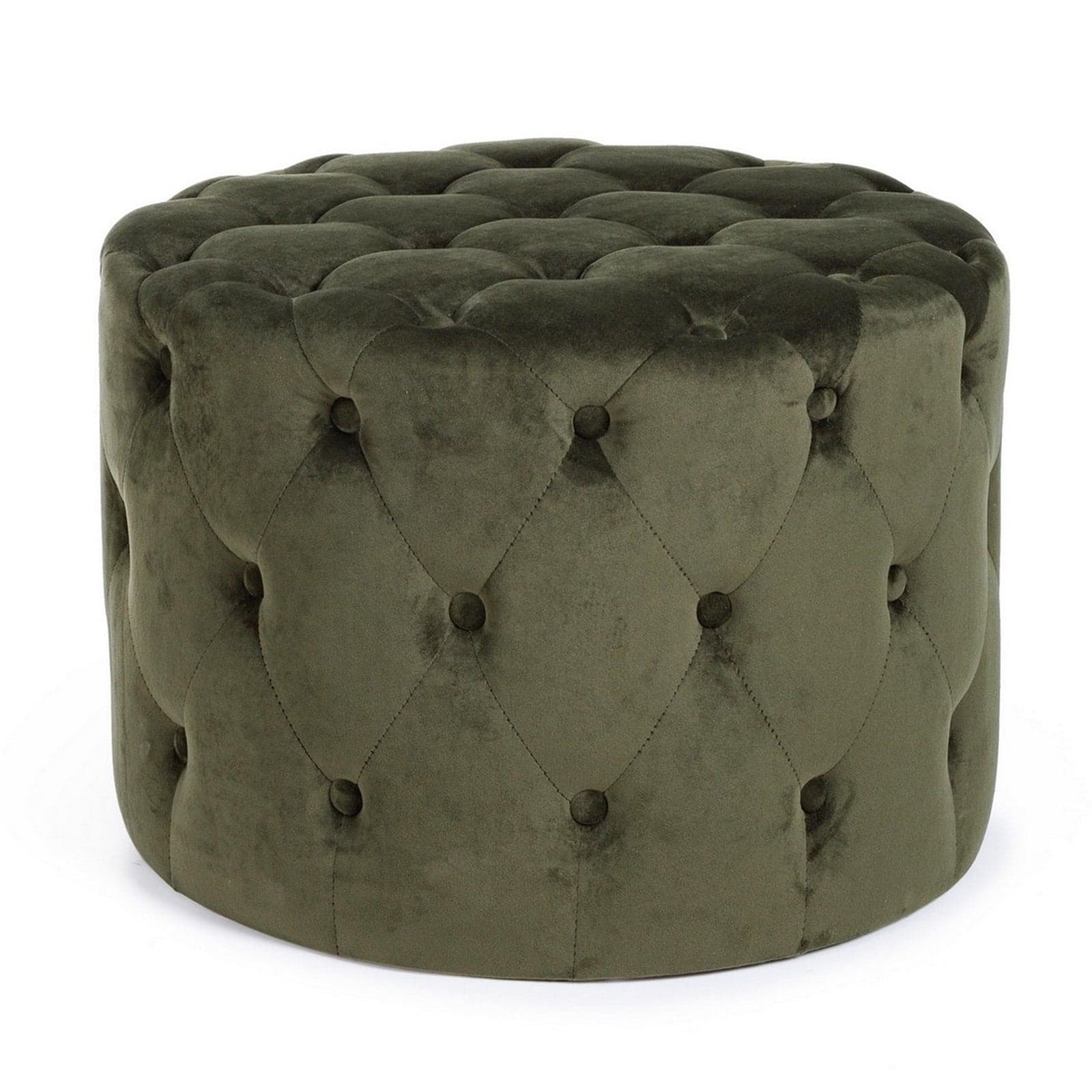 Poltrona Pouf "Lorella" per interno, con struttura in legno di pino e mdf da Ø60 x 42h cm - 14