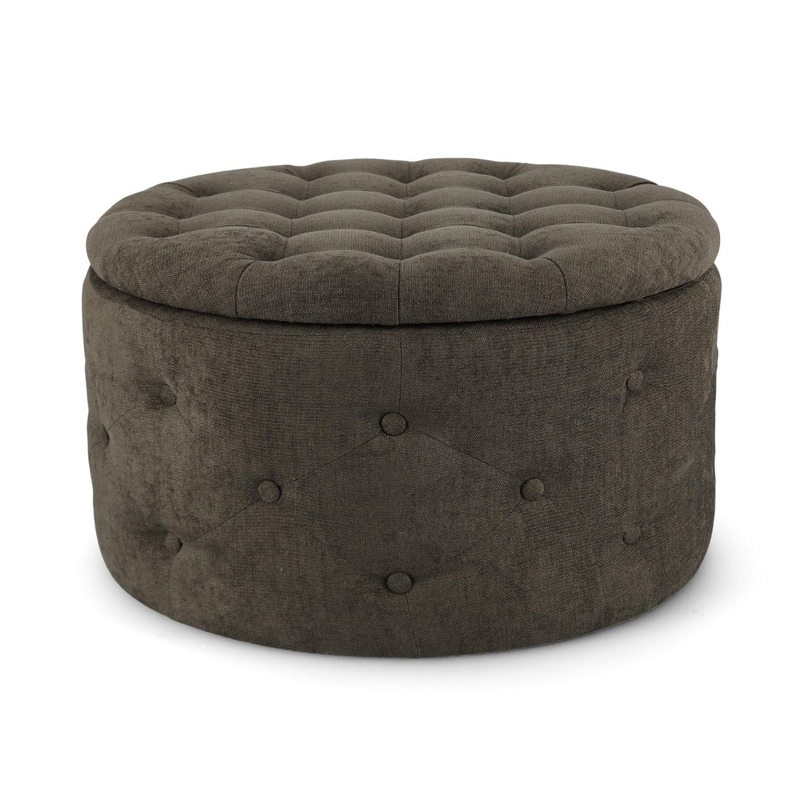 Poltrona Pouf "Ernestine" per interno, con struttura in legno di pino e mdf da Ø70 x 40h cm - 13