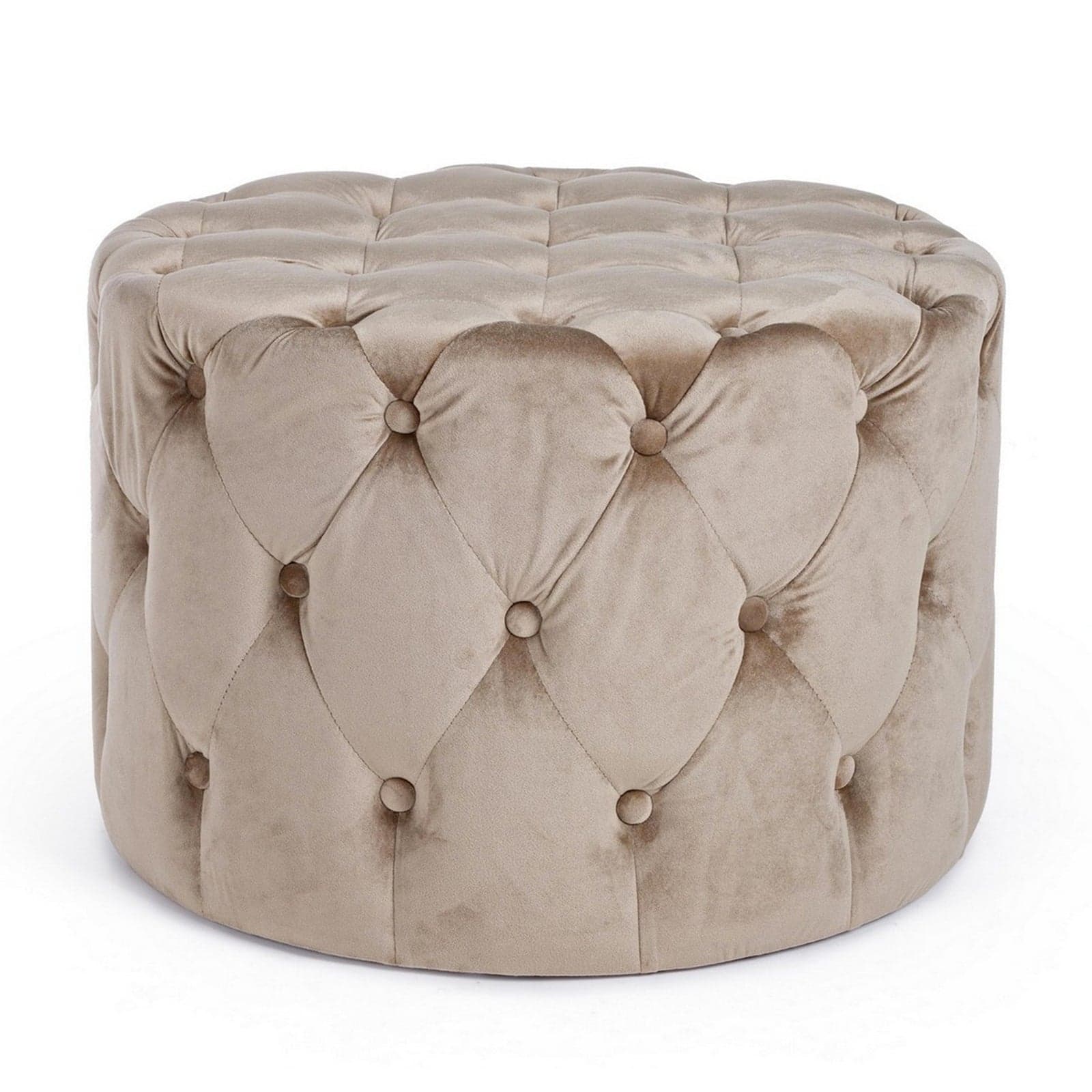 Poltrona Pouf "Lorella" per interno, con struttura in legno di pino e mdf da Ø60 x 42h cm - 16