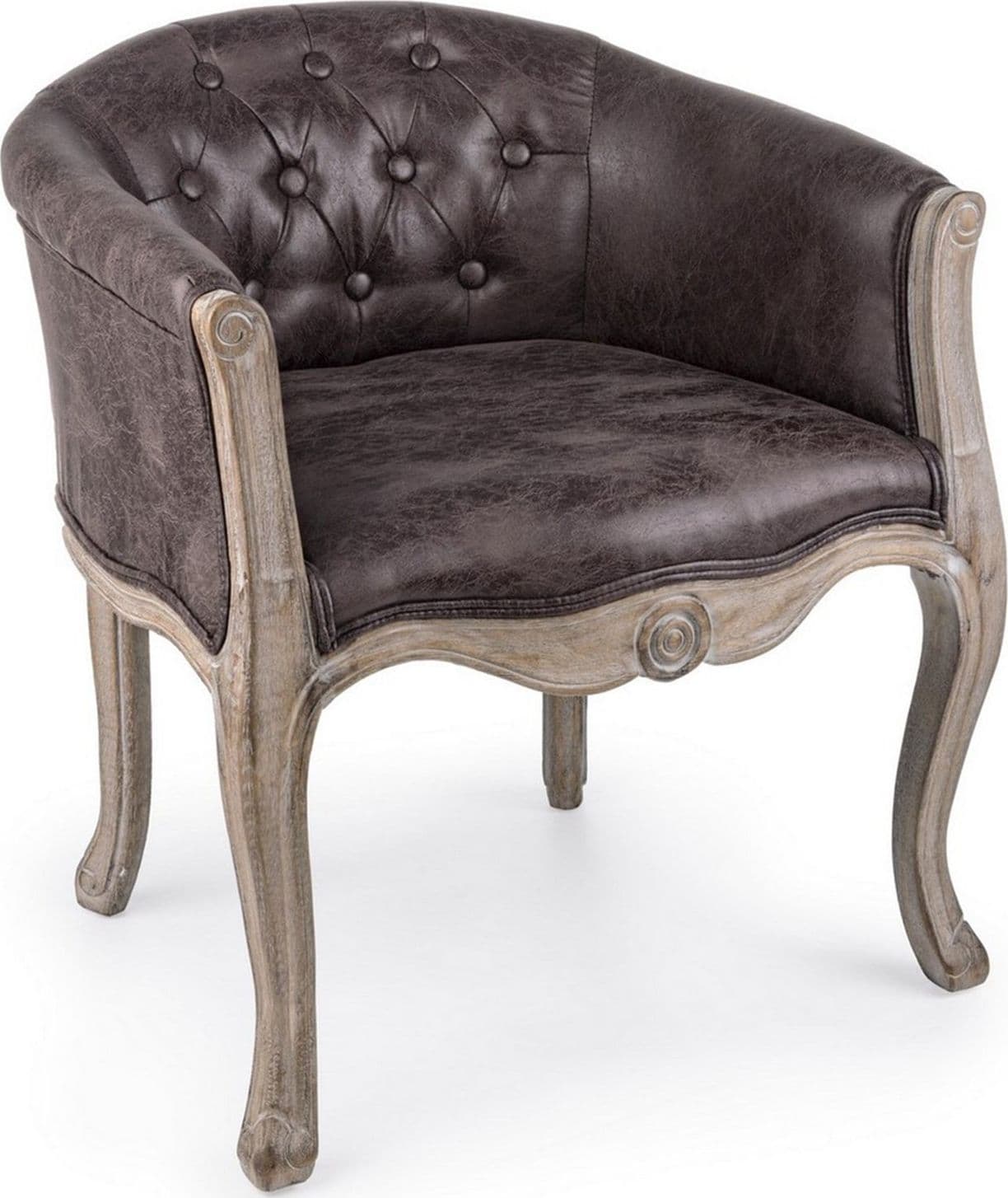 Poltrona "Diva" per interno, Struttura In Rubber Wood, Seduta Rivestita In Poliestere 60 x 60 x 70h cm - 11