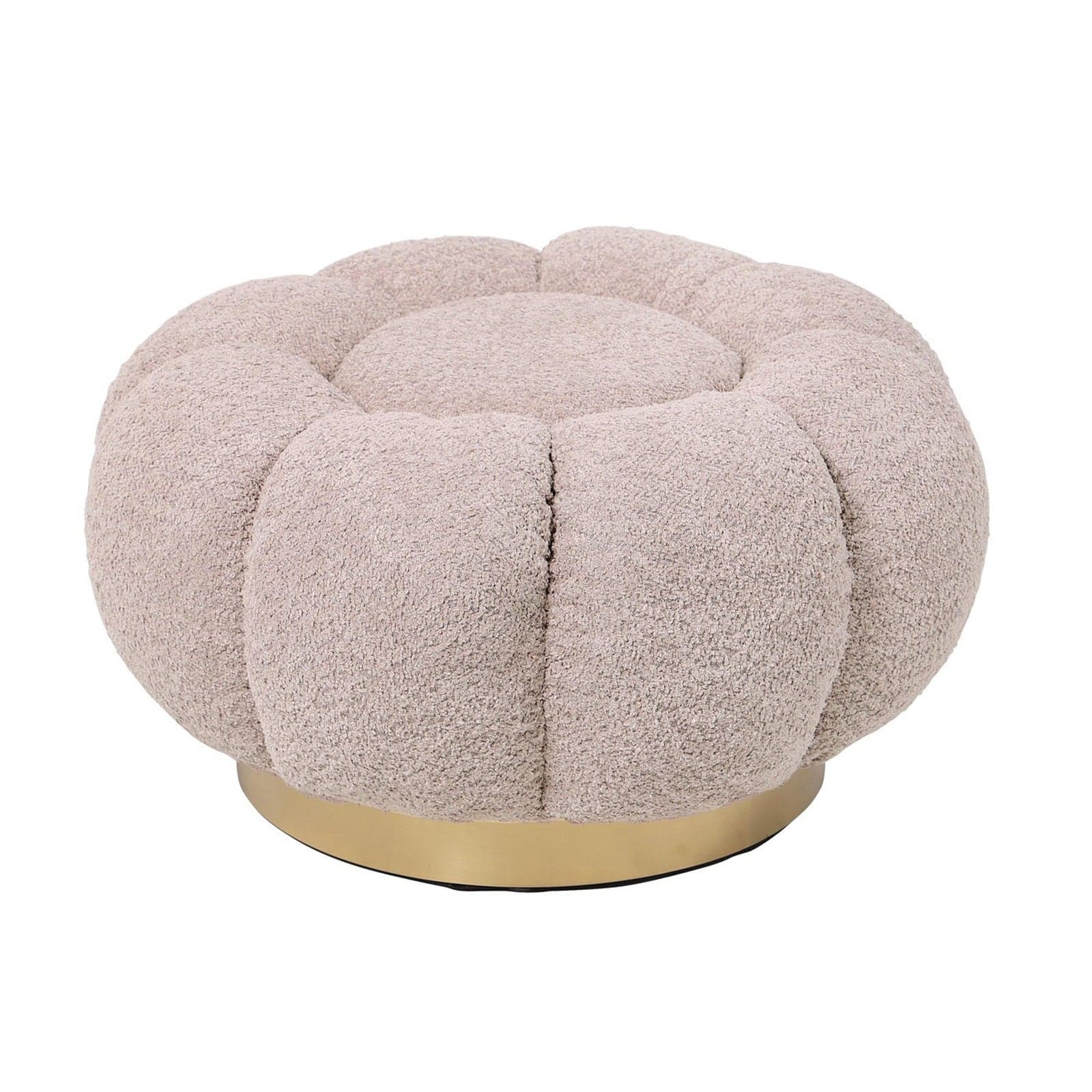 Poltrona Pouf "Florel" per interno, con rivestimento effetto boucle da Ø65 x 35h cm - 4