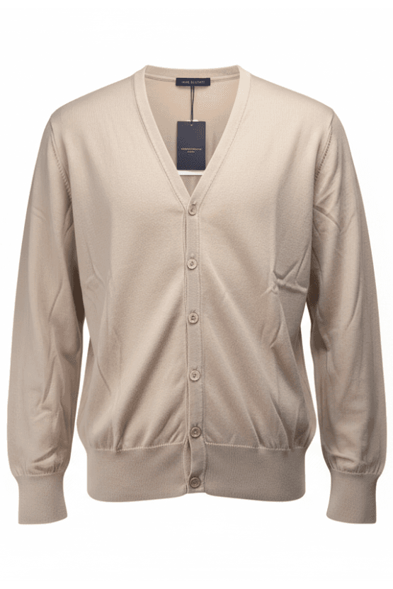 Cardigan uomo Montezemolo - Bottoni 100% Cotone Colore Beige Made in Italy in Cardigan Couture - Sestu, commercioVirtuoso.it