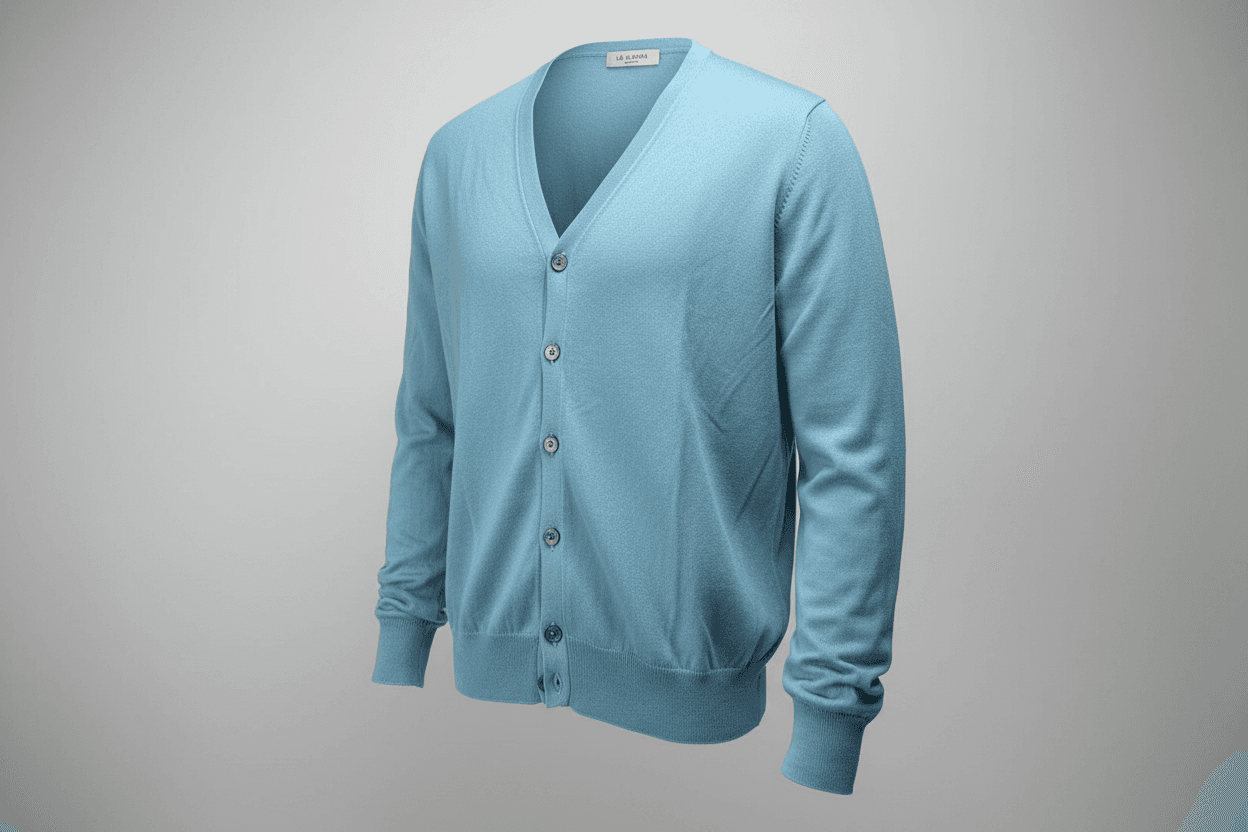 Cardigan uomo La Fileria - Bottoni Azzurro 100% Cotone Made in Italy in Cardigan Couture - Sestu, commercioVirtuoso.it