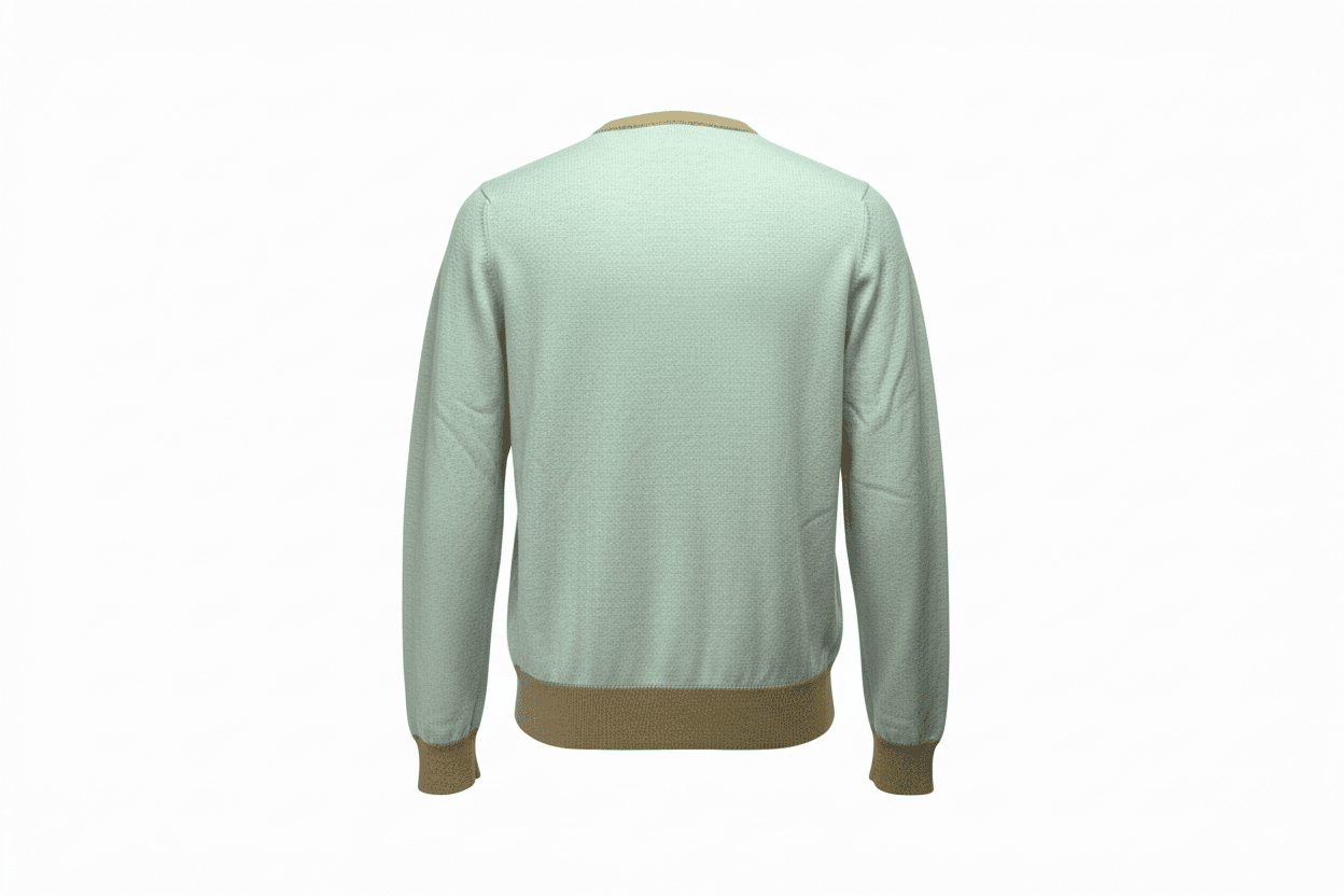 Maglia uomo Laboratori Italiani - Scollo a V base polsini e collo in contrasto Colore Celeste Made in Italy in Maglioni Couture - Sestu, commercioVirtuoso.it