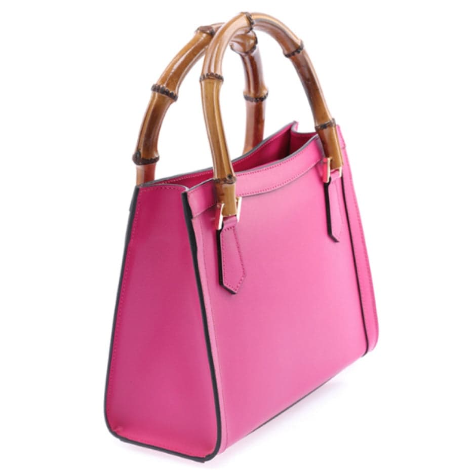 Modarno Borsa in pelle con manico in bambù, Borsa a mano Made in Italy, Borsa a tracolla, Borsa per tutti i giorni in Organizer borsa Modarno - Sesto Fiorentino, commercioVirtuoso.it