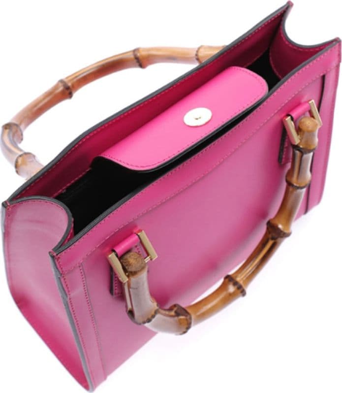 Modarno Borsa in pelle con manico in bambù, Borsa a mano Made in Italy, Borsa a tracolla, Borsa per tutti i giorni in Organizer borsa Modarno - Sesto Fiorentino, commercioVirtuoso.it