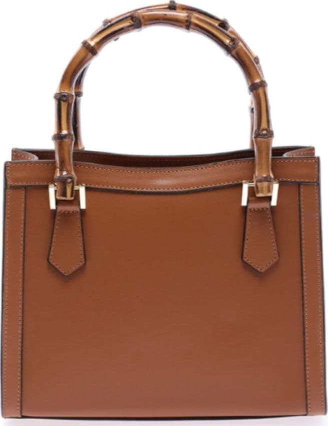 Modarno Borsa in pelle con manico in bambù, Borsa a mano Made in Italy, Borsa a tracolla, Borsa per tutti i giorni in Organizer borsa Modarno - Sesto Fiorentino, commercioVirtuoso.it