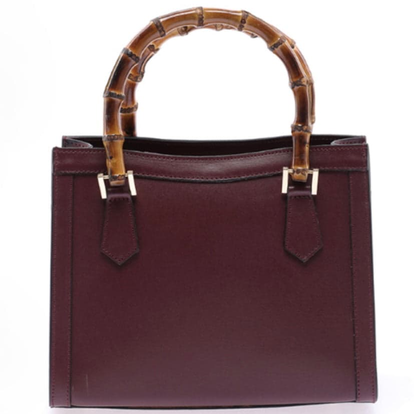 Modarno Borsa in pelle con manico in bambù, Borsa a mano Made in Italy, Borsa a tracolla, Borsa per tutti i giorni in Organizer borsa Modarno - Sesto Fiorentino, commercioVirtuoso.it
