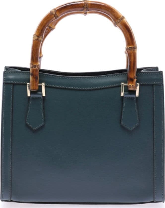 Modarno Borsa in pelle con manico in bambù, Borsa a mano Made in Italy, Borsa a tracolla, Borsa per tutti i giorni in Organizer borsa Modarno - Sesto Fiorentino, commercioVirtuoso.it