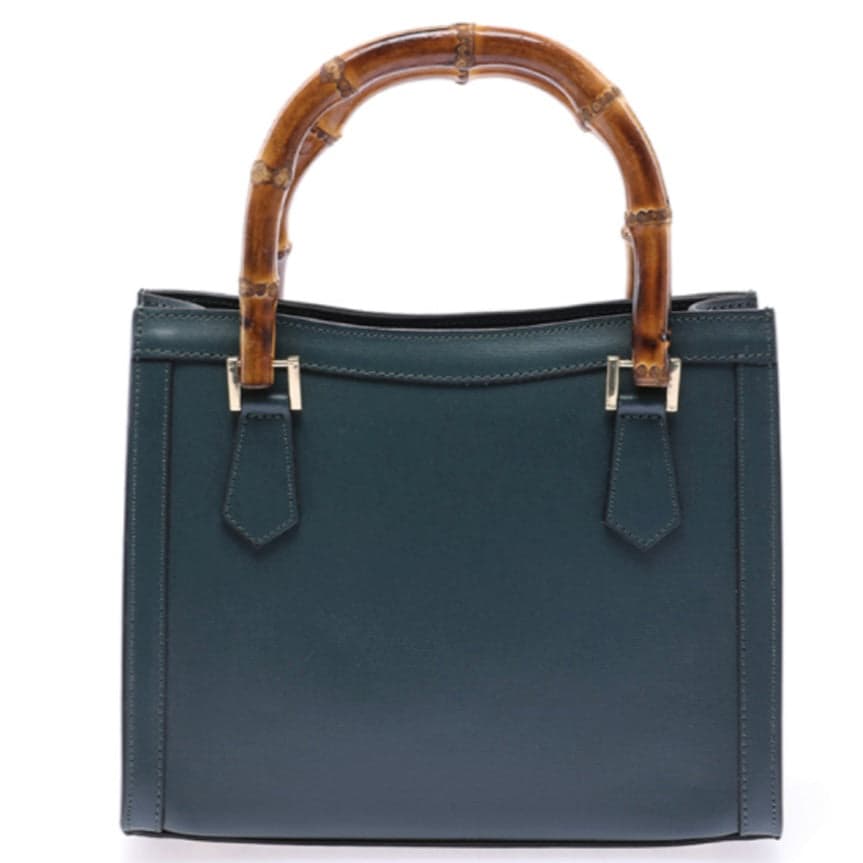 Modarno Borsa in pelle con manico in bambù, Borsa a mano Made in Italy, Borsa a tracolla, Borsa per tutti i giorni in Organizer borsa Modarno - Sesto Fiorentino, commercioVirtuoso.it