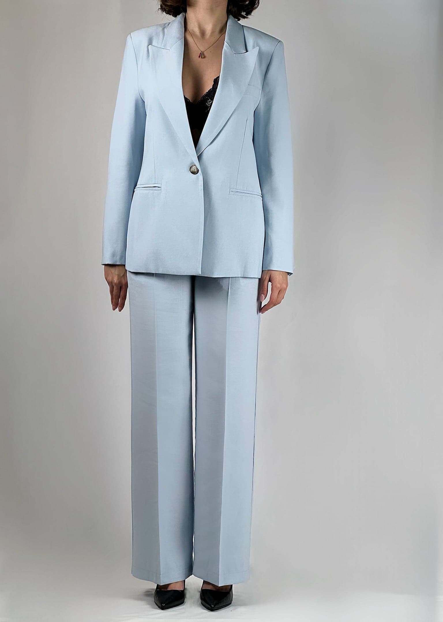 Pantalone Vicolo  lino azzurro in Pantaloni Kanal 32 - Santa Maria di Licodia, commercioVirtuoso.it
