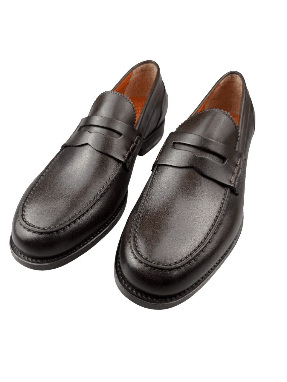 Scarpa Uomo Santoni - Mocassini Penny pelle testa di moro