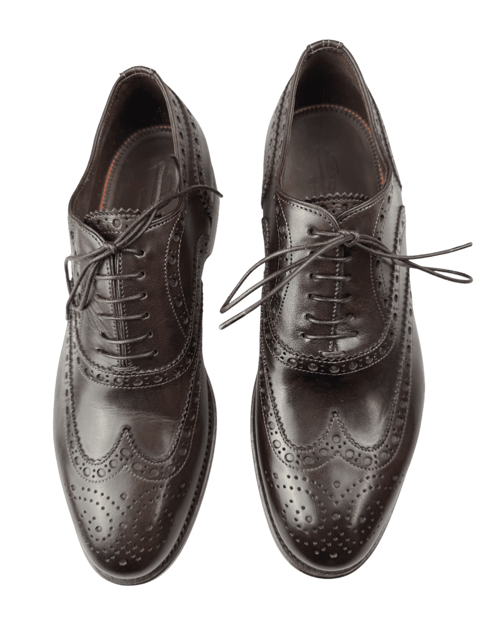 Scarpe Uomo Santoni - Oxford Stringata Brogue Pelle marrone scuro Made in Italy in Scarpe stringate basse Couture - Sestu, commercioVirtuoso.it