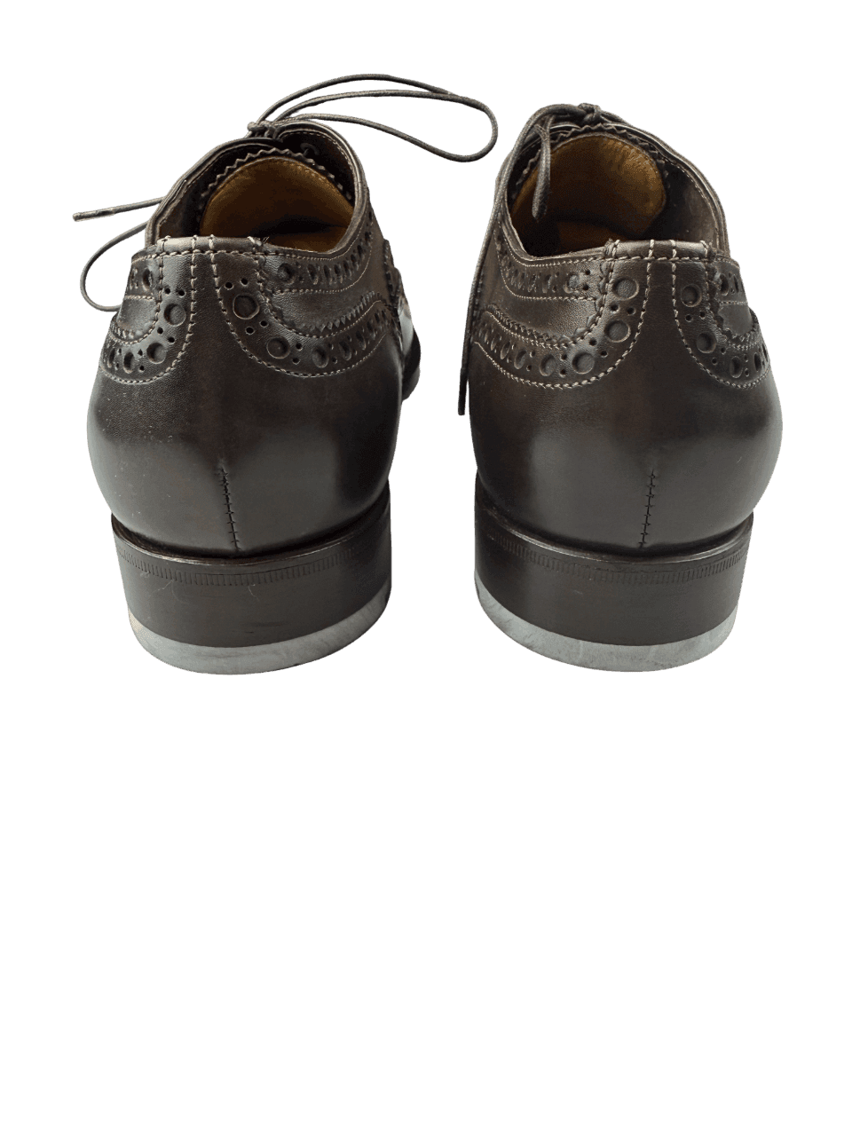 Scarpe Uomo Santoni - Oxford Stringata Brogue Pelle marrone scuro Made in Italy in Scarpe stringate basse Couture - Sestu, commercioVirtuoso.it