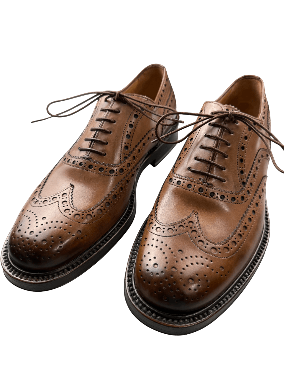 Scarpa Uomo Santoni - Francesina Stringata Brogue Rondine pelle Nocciola