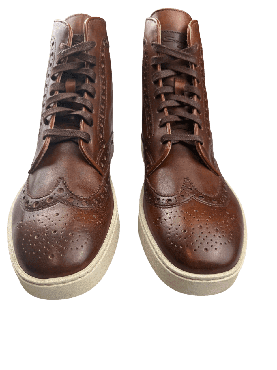 Scarpa Uomo Santoni - Stivaletto Stringato Brogue in Stivali Couture - Sestu, commercioVirtuoso.it