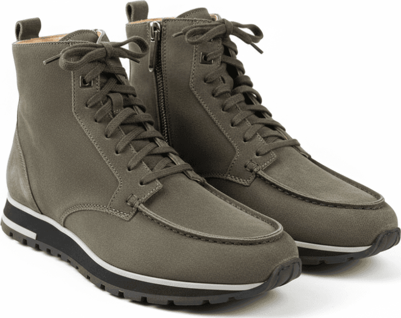 Scarpa Uomo Santoni - Scarponcino scamosciato colore Grigio Made in Italy