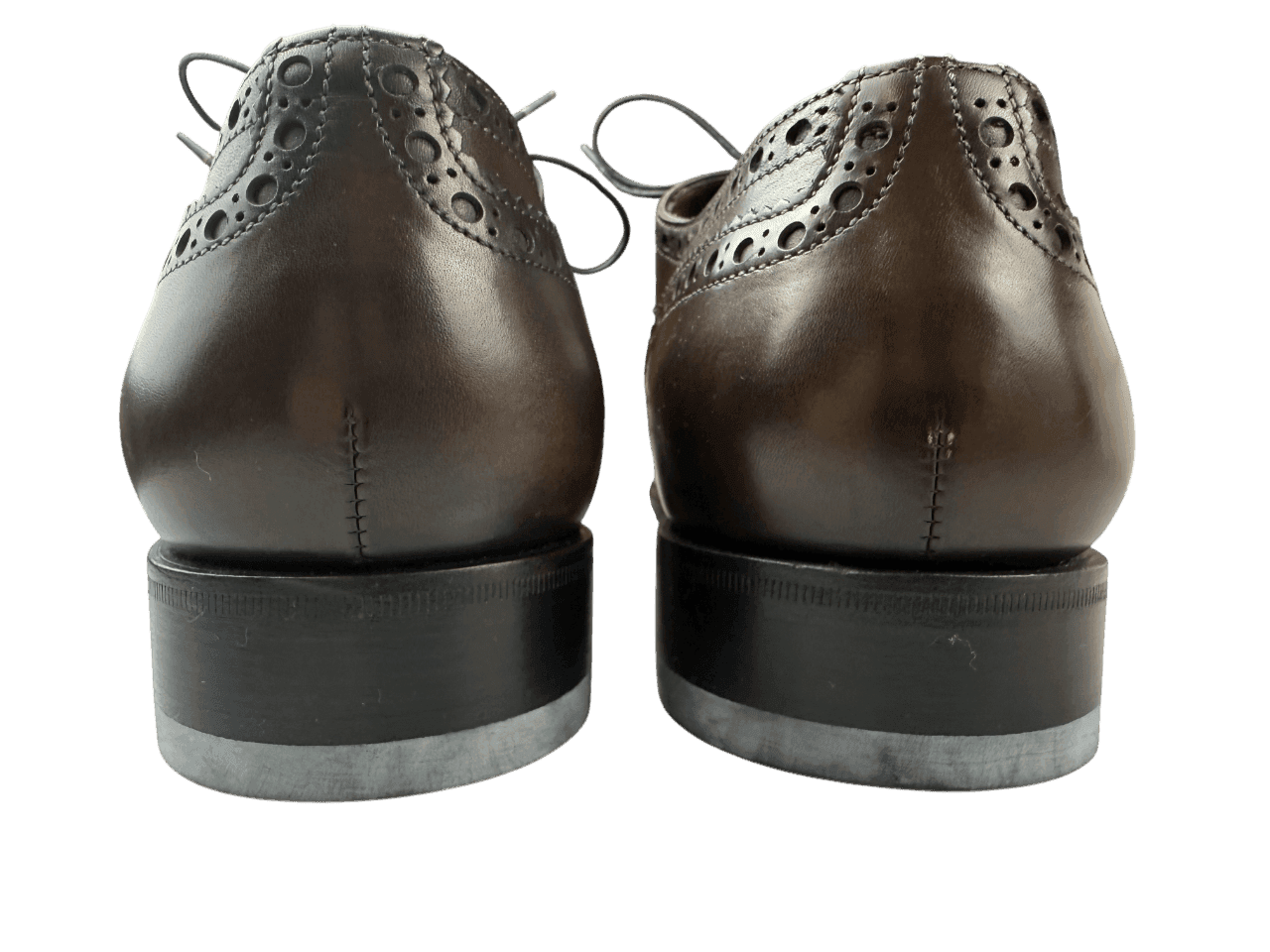 Scarpa Uomo Santoni - Oxford Stringate Brogue pelle Testa di moro in Scarpe Couture - Sestu, commercioVirtuoso.it