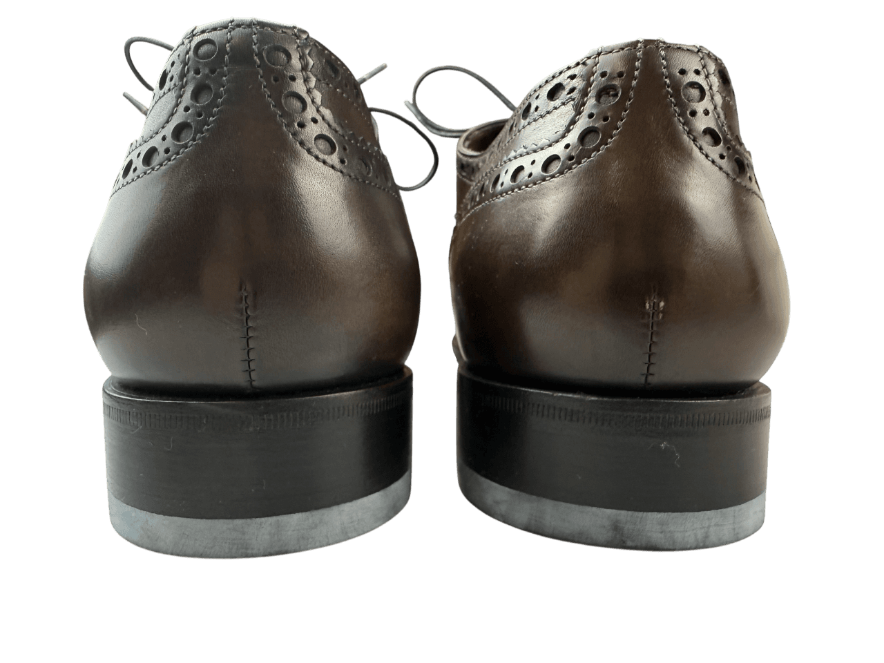 Scarpa Uomo Santoni - Oxford Stringate Brogue pelle Testa di moro in Scarpe Couture - Sestu, commercioVirtuoso.it