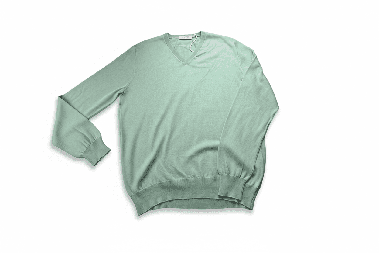 Pullover uomo La Fileria - Scollo a V - Verde acqua in Maglioni Couture - Sestu, commercioVirtuoso.it