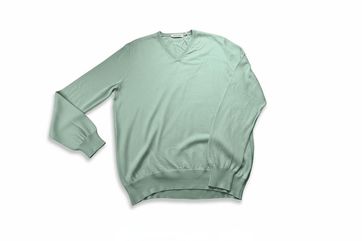 Pullover uomo La Fileria - Scollo a V - Verde acqua in Maglioni Couture - Sestu, commercioVirtuoso.it