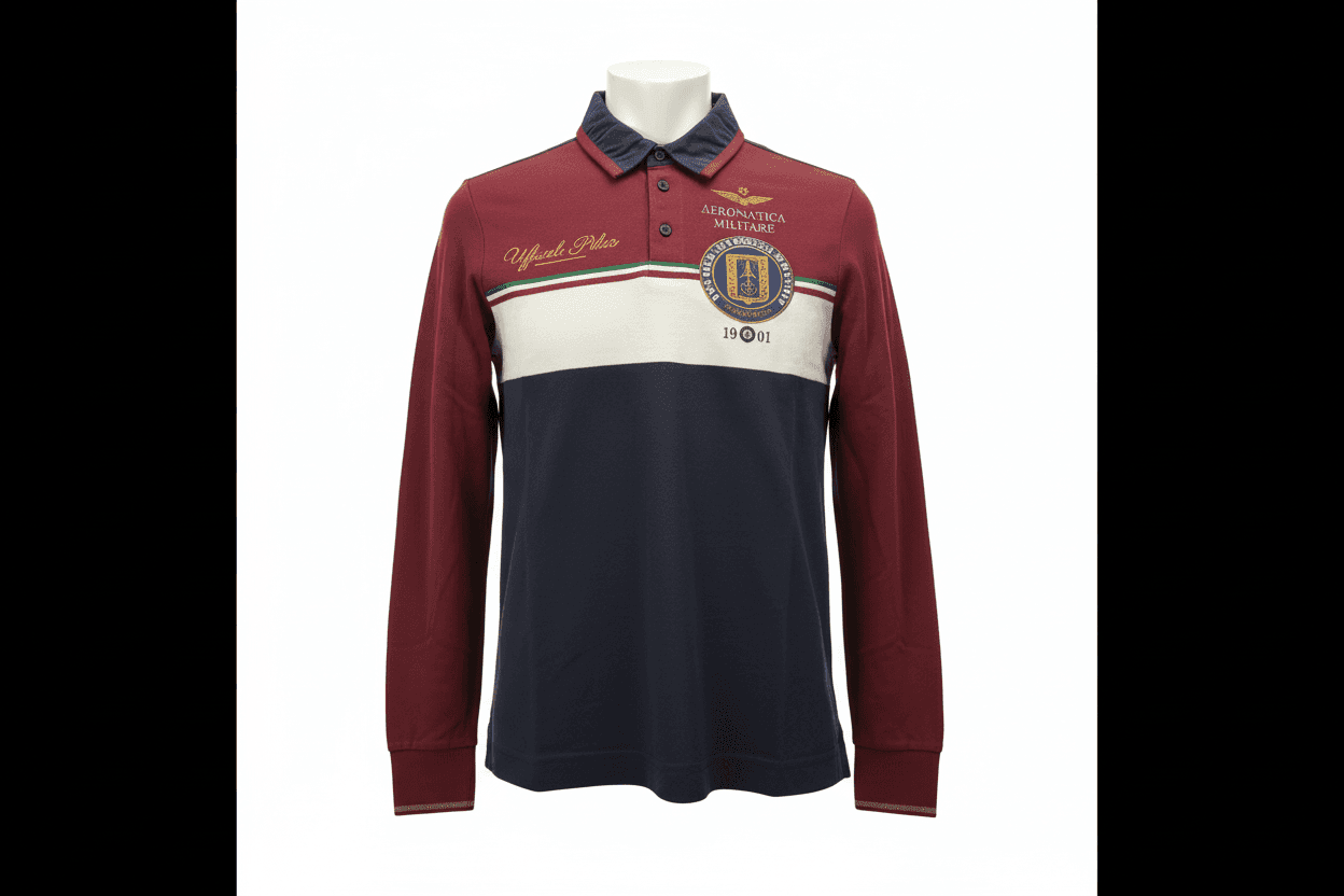 Polo uomo Aeronautica Militare - maniche lunghe in Polo Couture - Sestu, commercioVirtuoso.it