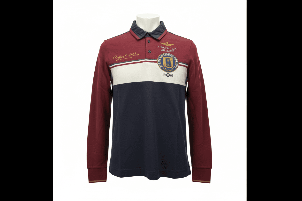 Polo uomo Aeronautica Militare - maniche lunghe in Polo Couture - Sestu, commercioVirtuoso.it