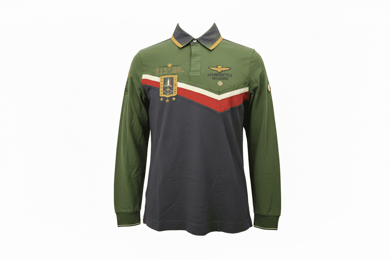 Polo uomo Aeronautica Militare - maniche lunghe in Polo Couture - Sestu, commercioVirtuoso.it