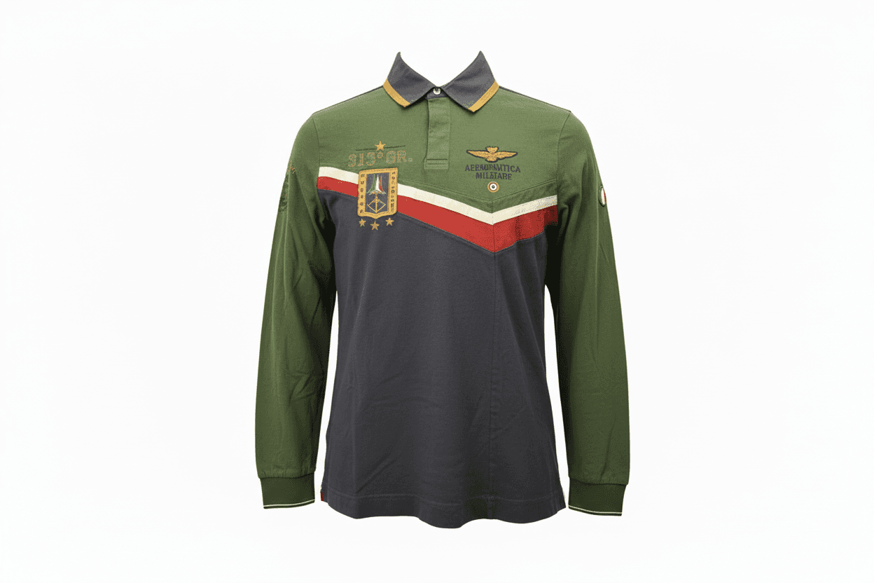 Polo uomo Aeronautica Militare - maniche lunghe in Polo Couture - Sestu, commercioVirtuoso.it