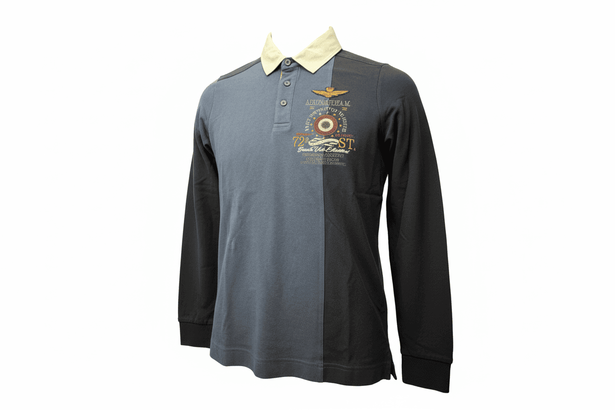 Maglia Polo uomo Aeronautica Militare - maniche lunghe in Polo Couture - Sestu, commercioVirtuoso.it