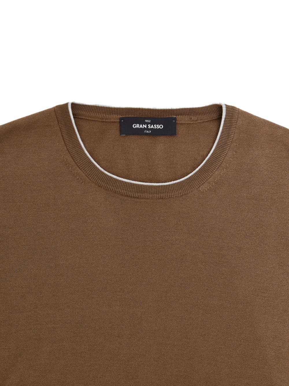 Gran Sasso Maglia Girocollo Marrone in Misto Seta da uomo in Maglioni Drestige - Casamassima, commercioVirtuoso.it