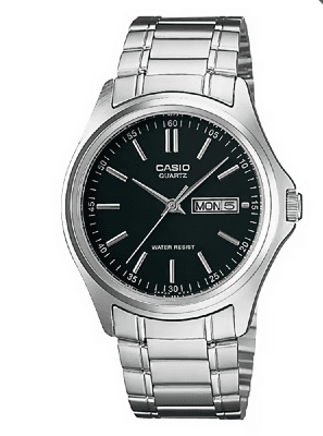 Orologio Casio per uomo Serie MTP-1239, sfondo quadrante argento, blu e nero in acciaio, con segna data in Orologi da polso Loweconomy - Marineo, commercioVirtuoso.it
