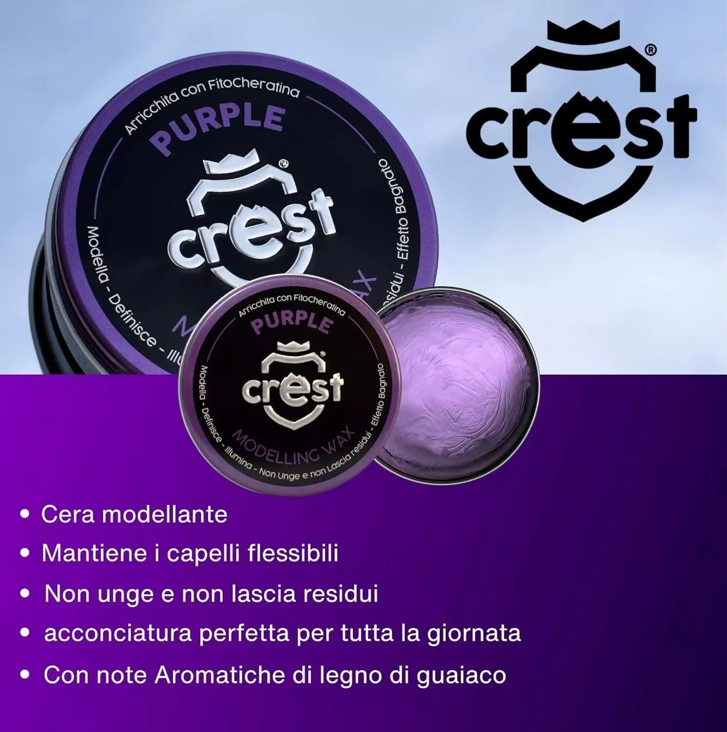 Cera Liquida Effetto Bagnato Crest Wet Look – Styling Lucido Tenuta Media, Modellante Professionale Capelli Uomo, Definizione e Brillantezza Naturale in Paste argille e cere Ricci Perfetti - Partinico, commercioVirtuoso.it