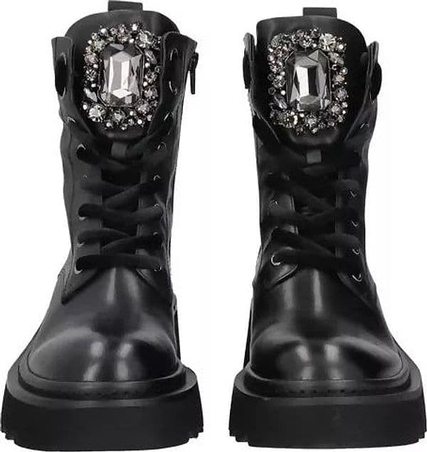 ToscaBlu Donna Stivaletto Lea in pelle con maxi pietra colore nero in Stivali Cantali Calzature - Randazzo, commercioVirtuoso.it