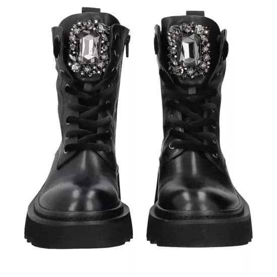 ToscaBlu Donna Stivaletto Lea in pelle con maxi pietra colore nero in Stivali Cantali Calzature - Randazzo, commercioVirtuoso.it