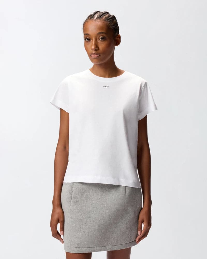 Pinko BASICO T-SHIRT JERSEY LOGO PINKO FW25 da donna in T-shirt Drestige - Casamassima, commercioVirtuoso.it
