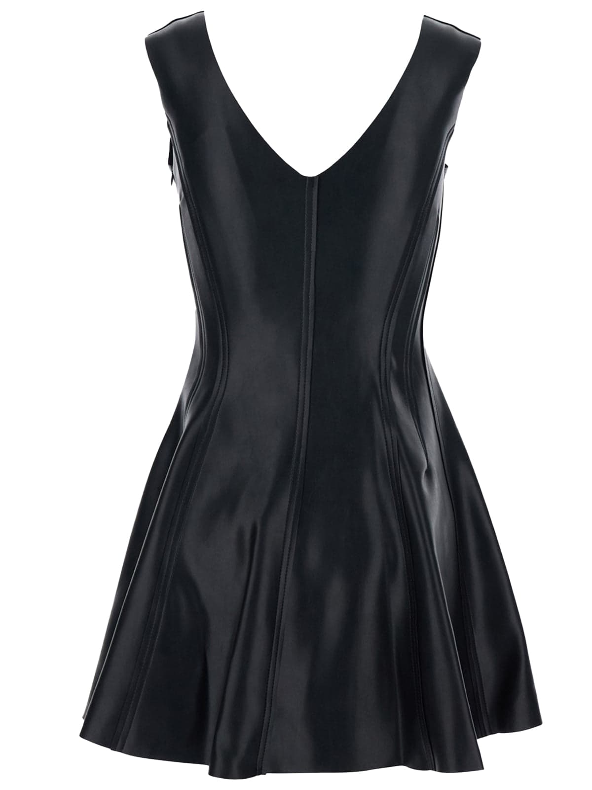 NORMA KAMALI <h4>Norma Kamali - Abito in Ecopelle con Scollo a V</h4> da donna in Casual Drestige - Casamassima, commercioVirtuoso.it
