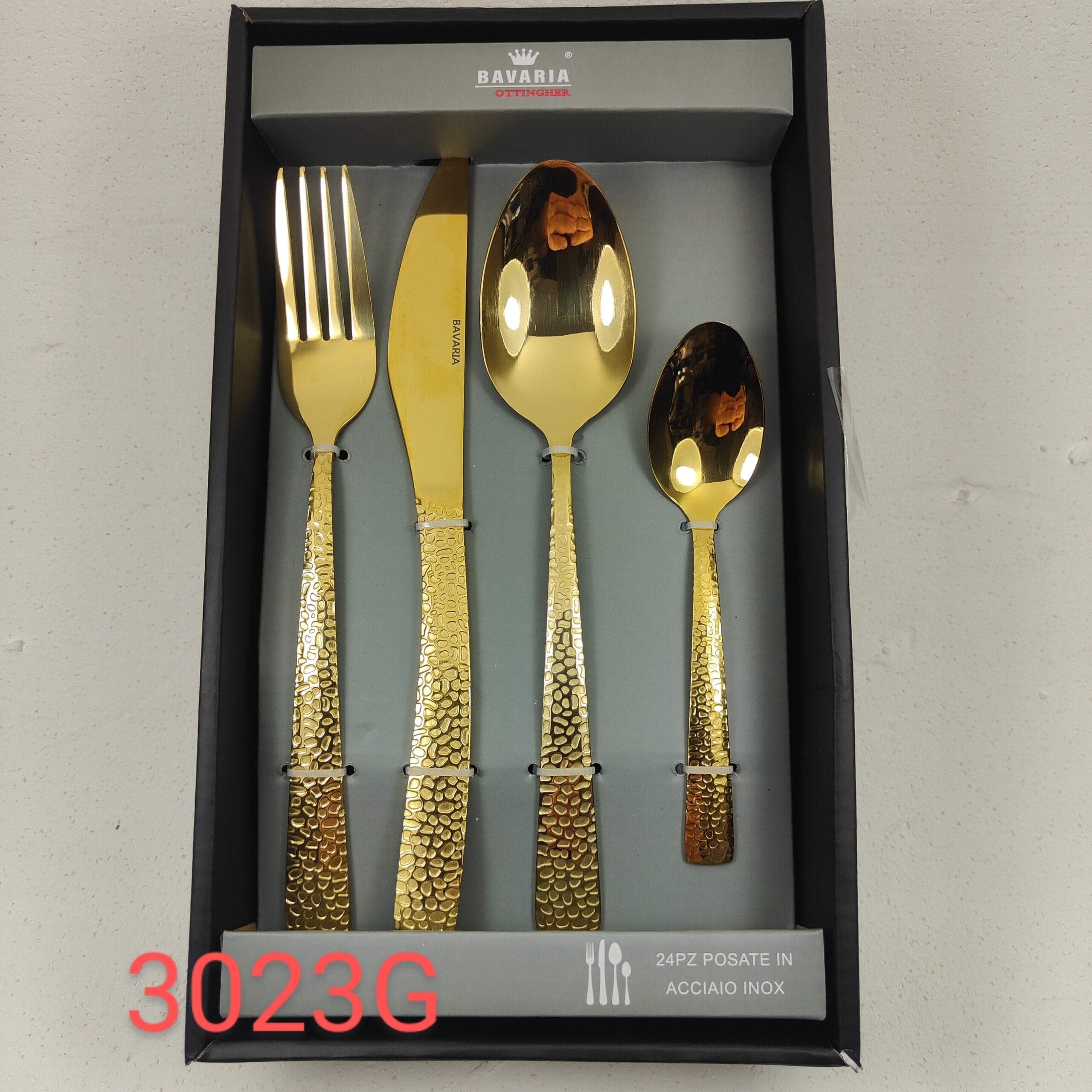 Set Posate Bavaria BC3023-G  Acciaio in Cucchiai da zuppa The King Luxury - San Marcellino, commercioVirtuoso.it