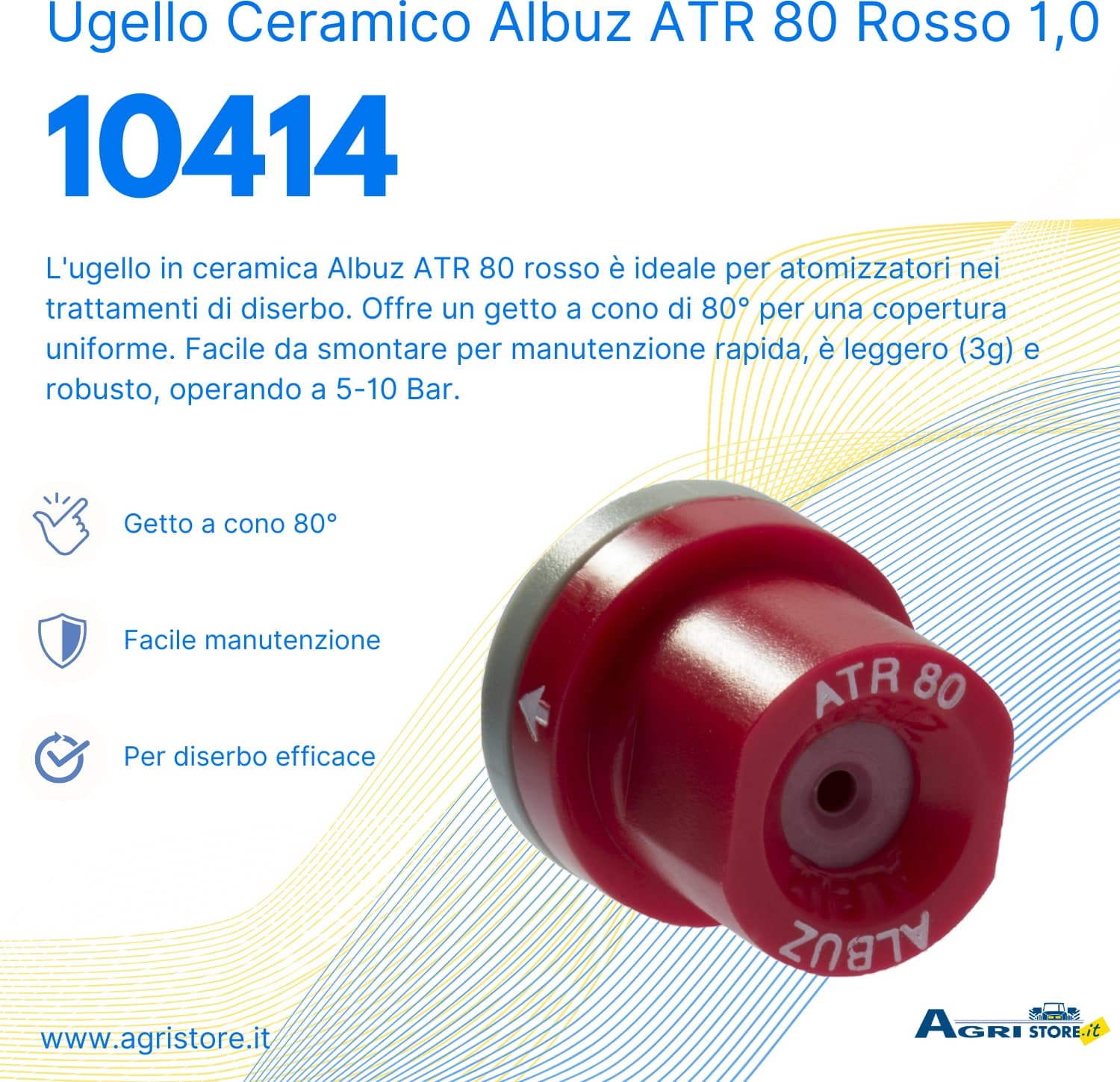 Ugello in ceramica Albuz ATR 80 rosso 1,0 confezione da 3 pezzi in Ugelli erogatori GardenStore - Novellara, commercioVirtuoso.it