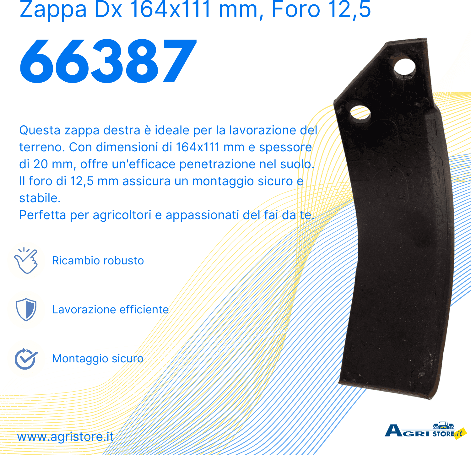 Zappa dx L 164,H 111,s 20,foro 12,5 in Zappe GardenStore - Novellara, commercioVirtuoso.it